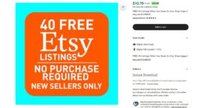 40 free listings on etsy